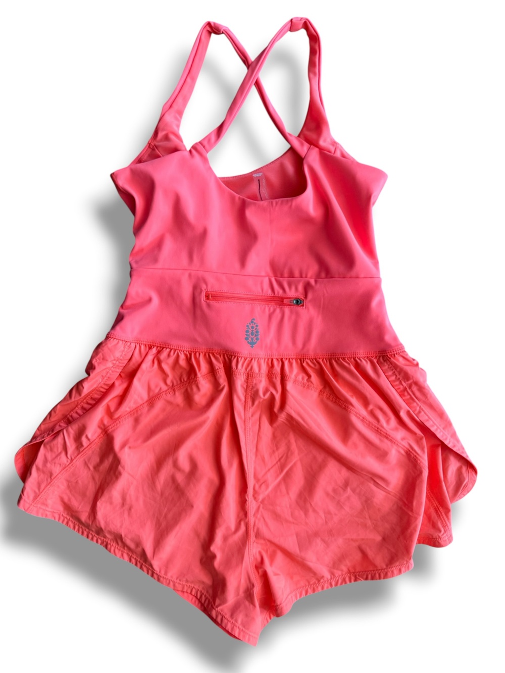 Free People Movement Righteous Runsie Neon Coral Pink Sz M Activewear - Picture 6 of 11